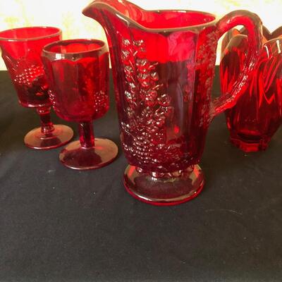 #9 Red vintage glass
