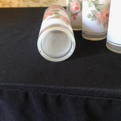 #11 Set of 12 frosted floral glasses