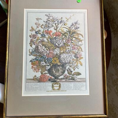 #13 Vintage July floral frames print 