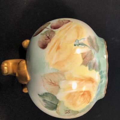 #54 small yellow floral vase