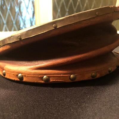 #68 Vintage brass, wood and leather fire bellower 