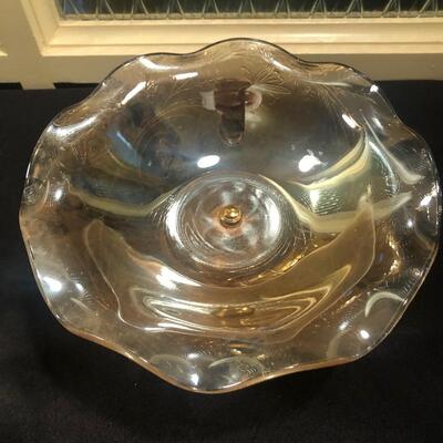 #103 Peach bowl with gold stand
