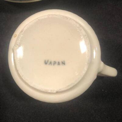 #109 Smaller hand painted tea set from Japan missing tea pot