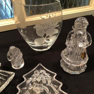 #126- Crystal and glass Christmas items