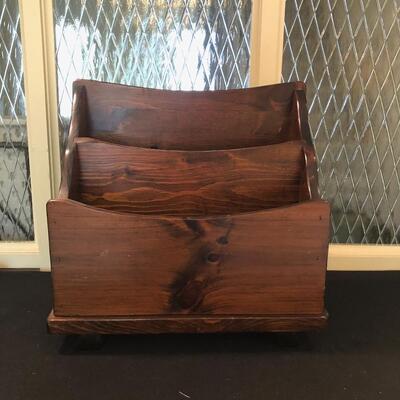 #128- Solid wood magazine and book holder