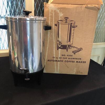 #135- Vintage aluminum automatic coffee maker 