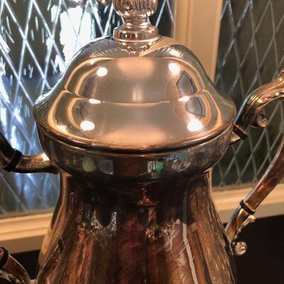 #142- Silver plate coffee urn with chafing component