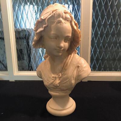 #144- Heavy duty bust made in Paris woman with bonnet