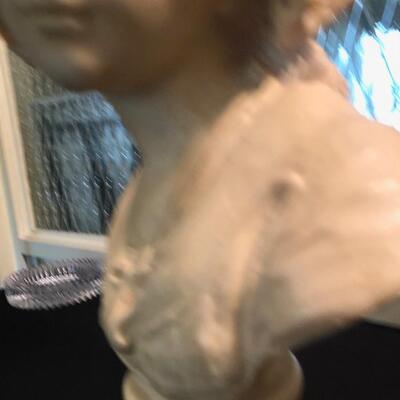 #144- Heavy duty bust made in Paris woman with bonnet