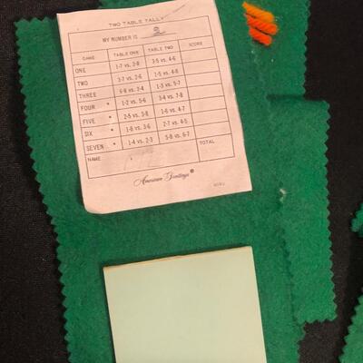 #175-Vintage felt card tally sheet notebooks