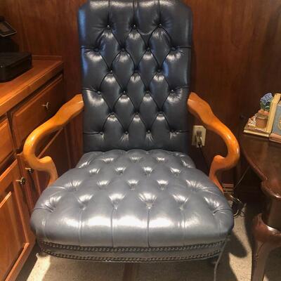 #198 blue leather office chair