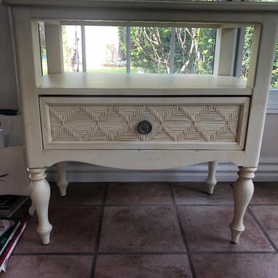#234 tall side table off-white color single drawer