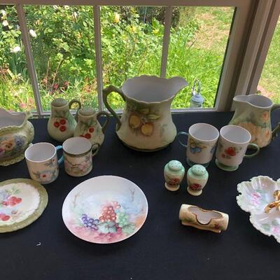 #252 Bundle of 15 pieces hand-painted porcelain Weems and CennaÃŠ
