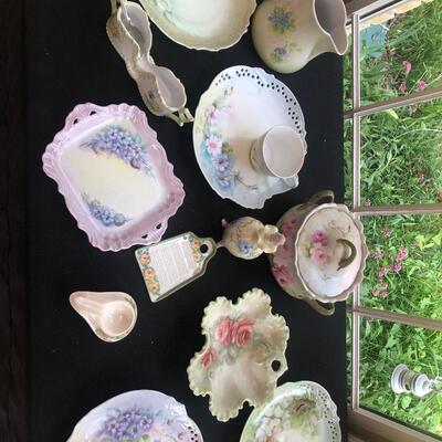 #255 Bundle of 15 pieces hand-painted porcelain Weems and CennaÃŠ