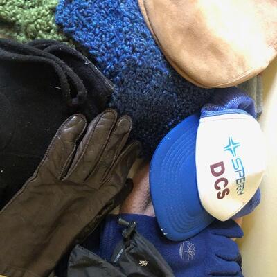#297 Bundle of hats gloves and scarves