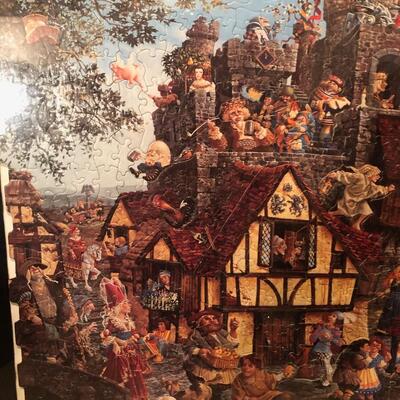#302 Large framed story book puzzle Unique shaped pieces