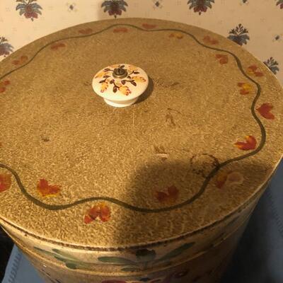 #310 hand painted crock with lid