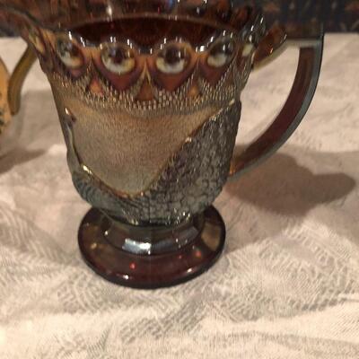 #325 bundle of vintage glass items cups pictures etc.