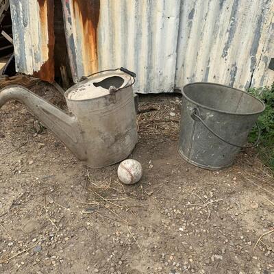 #17 Antique Wartering Can & Bucket