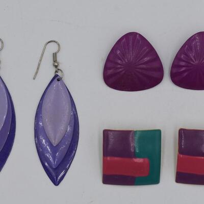 Purple Earring Lot #120