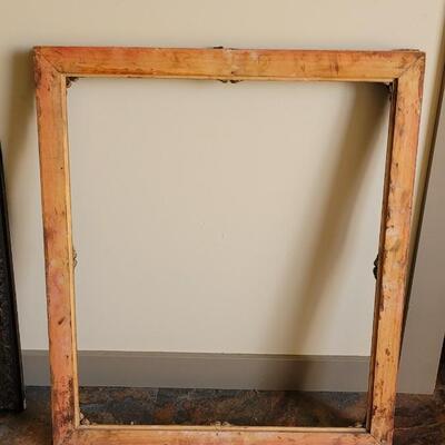 Lot 592: (2) Antique Picture Frames- one Gold Gilt
