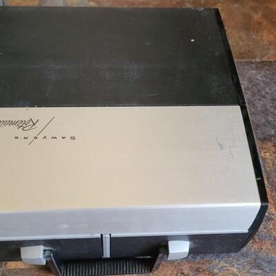 Lot 596: Vintage Projection Screen, Sawyers Rotomatic 600 Projector and Rotary Slide Tray 