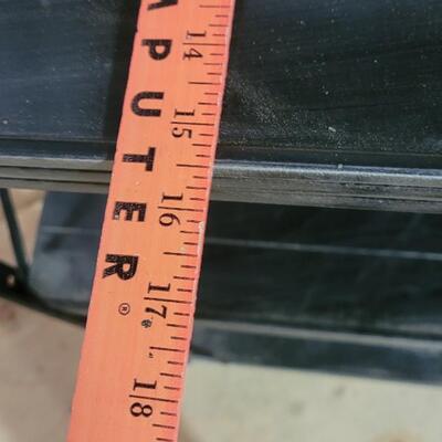 Lot 598: Black Metal Shelf #2 - Right Under 6ft. Tall