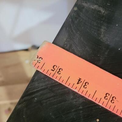 Lot 598: Black Metal Shelf #2 - Right Under 6ft. Tall