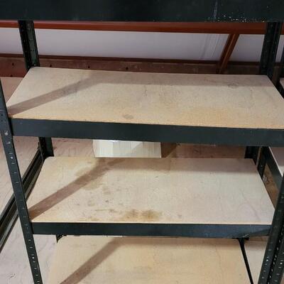 Lot 600: Metal Shelf with Pressed Wood Shelves #1 
