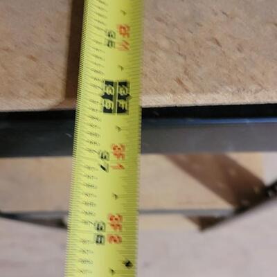 Lot 602: Black Metal Shelf with Pressed Wood Shelves #2
