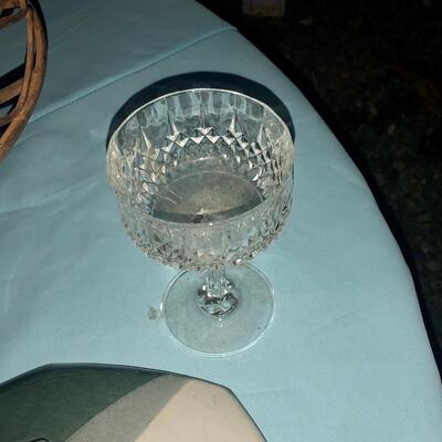 Lot 28 - Vintage Cut Glass Wine Goblets Set of 10
