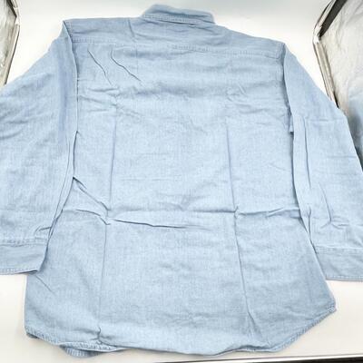 TOPEKA CAPITOL JOURNAL â€œCJ ONLINEâ€ DENIM BUTTON-UP SHIRT - MENâ€™S XL