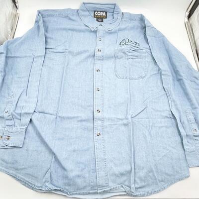 TOPEKA CAPITOL JOURNAL â€œCJ ONLINEâ€ DENIM BUTTON-UP SHIRT - MENâ€™S XL