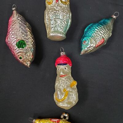 Old World Christmas Glass Ornaments - 5 pieces 