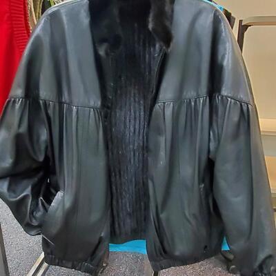 Leather Ladies Reversible Jacket - Dyed ranch mink on the reverse