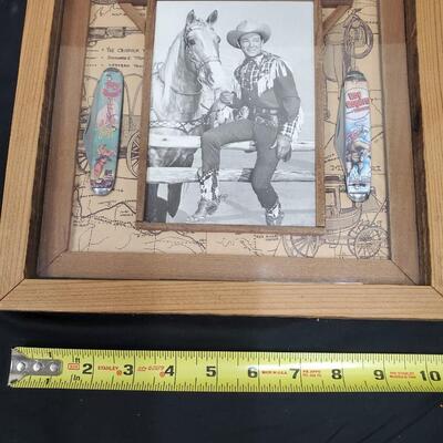 Roy Rogers and Trigger framed photo with Pocket knives