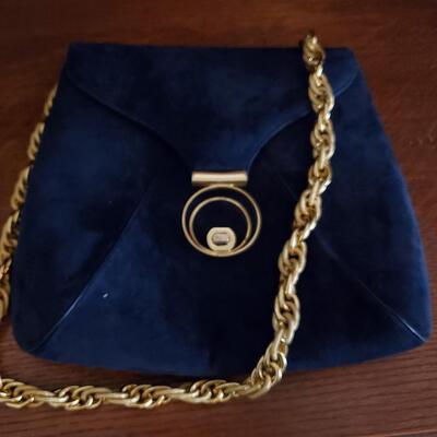 Blue Velvet Saks Fifth Avenue Handbag