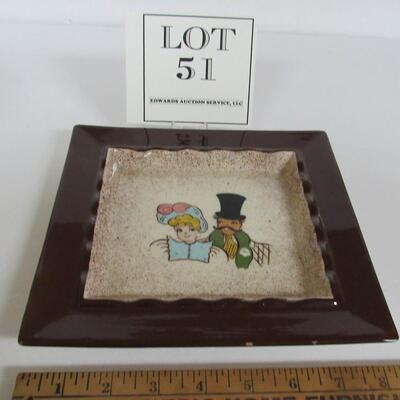 Vintage Square Plate Lorraine of California 1960s 