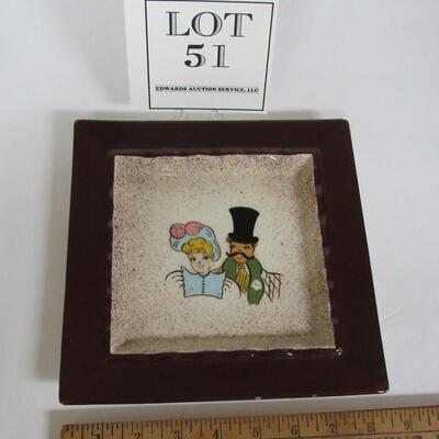 Vintage Square Plate Lorraine of California 1960s 