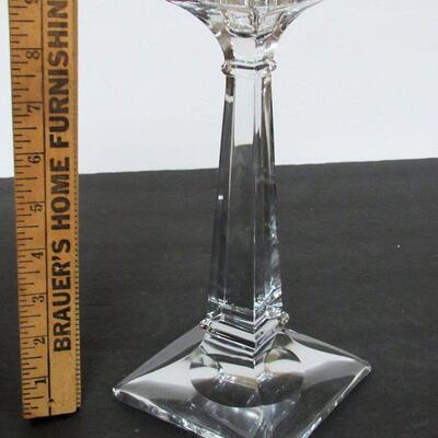 Vintage Tall Clear Candlestick, Good Quality, Unsigned