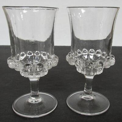 Vintage Pattern Glass, 2 Goblets, Atlas Pattern, and a Small Rose Bowl, Pattern Unknown