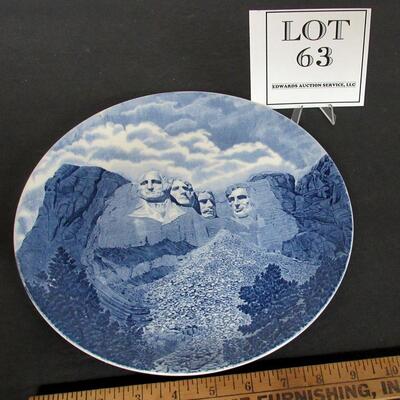 Vintage Johnson Brothers, England Mt. Rushmore Plate, 10 1/2"