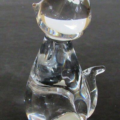 Glass Cat Figurine and Royal Family Cat Plate #194, 1988