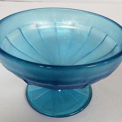 Vintage Fenton Celeste Blue Stretch Glass Compote
