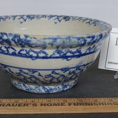 Antique Spongeware Mixing Bowl, 10" x 4 1/2" Read Description