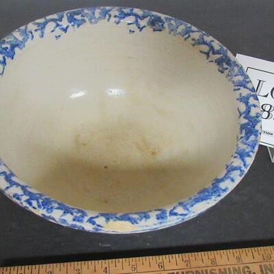 Antique Spongeware Mixing Bowl, 10" x 4 1/2" Read Description