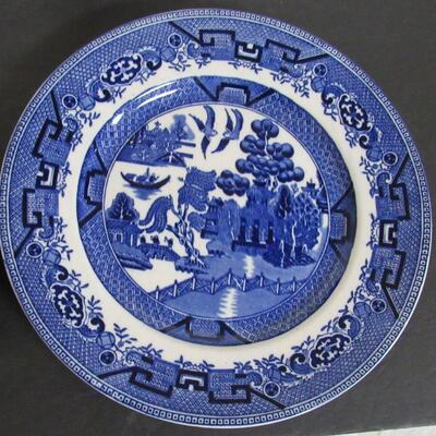 Lot of Vintage Flow Blue and Transferware Blue/White Plates