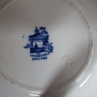 Lot of Vintage Flow Blue and Transferware Blue/White Plates