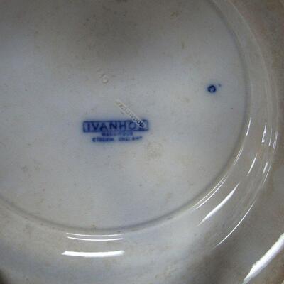 Lot of Vintage Flow Blue and Transferware Blue/White Plates