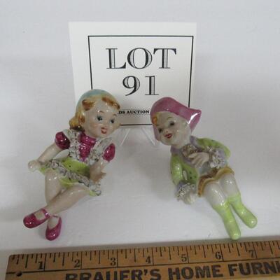 Fancy Detailed Occupied Japan Shelf Sitters Boy and Girl